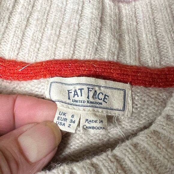 FAT FACE Soul Adventure Multi Stripe Knitted Crew Neck Sweater Womens size 2 - Picture 6 of 6